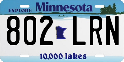 MN license plate 802LRN