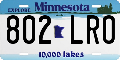 MN license plate 802LRO