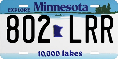 MN license plate 802LRR