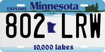 MN license plate 802LRW