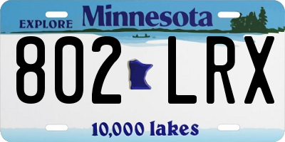 MN license plate 802LRX