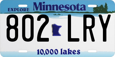 MN license plate 802LRY
