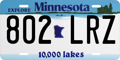 MN license plate 802LRZ