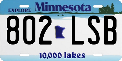 MN license plate 802LSB