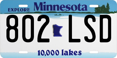 MN license plate 802LSD