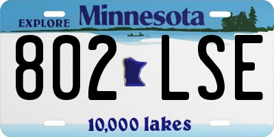 MN license plate 802LSE