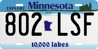 MN license plate 802LSF