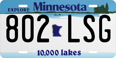 MN license plate 802LSG