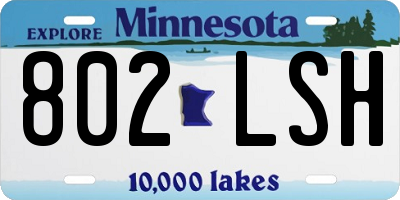 MN license plate 802LSH