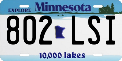 MN license plate 802LSI