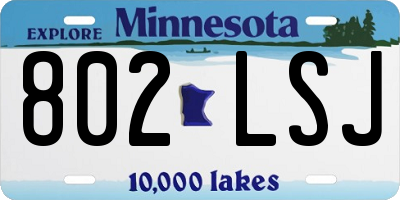 MN license plate 802LSJ