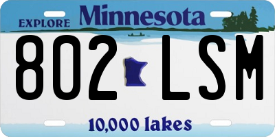 MN license plate 802LSM