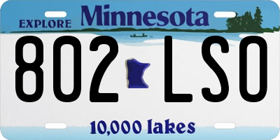 MN license plate 802LSO