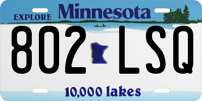 MN license plate 802LSQ
