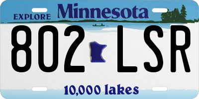 MN license plate 802LSR