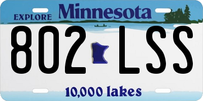 MN license plate 802LSS
