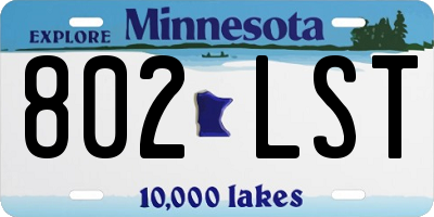 MN license plate 802LST