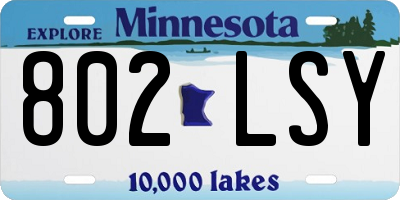 MN license plate 802LSY