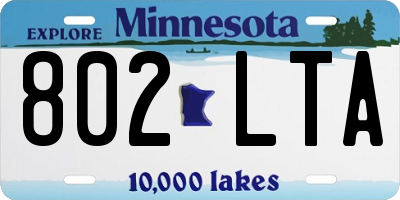 MN license plate 802LTA