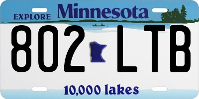 MN license plate 802LTB