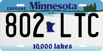 MN license plate 802LTC