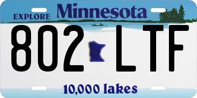 MN license plate 802LTF