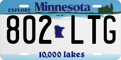 MN license plate 802LTG
