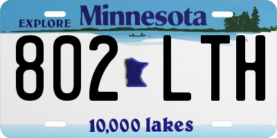 MN license plate 802LTH