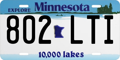 MN license plate 802LTI