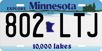 MN license plate 802LTJ