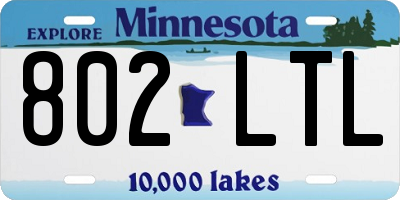 MN license plate 802LTL