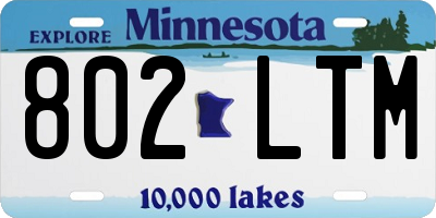 MN license plate 802LTM