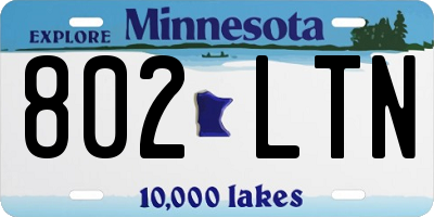 MN license plate 802LTN