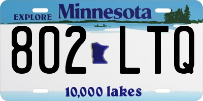 MN license plate 802LTQ