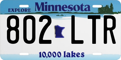 MN license plate 802LTR