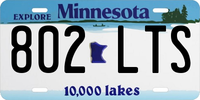 MN license plate 802LTS