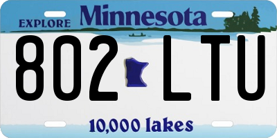 MN license plate 802LTU