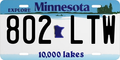 MN license plate 802LTW