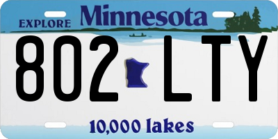 MN license plate 802LTY
