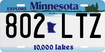 MN license plate 802LTZ