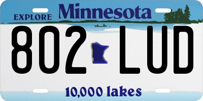 MN license plate 802LUD