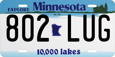 MN license plate 802LUG