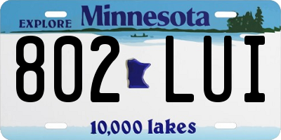 MN license plate 802LUI