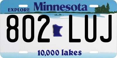 MN license plate 802LUJ