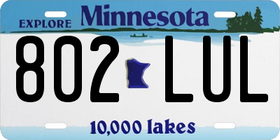 MN license plate 802LUL