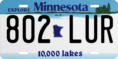 MN license plate 802LUR