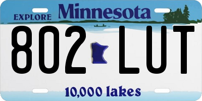 MN license plate 802LUT