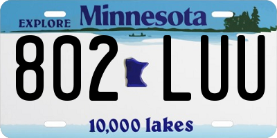 MN license plate 802LUU