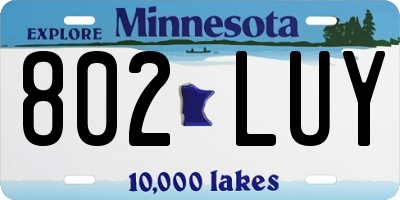 MN license plate 802LUY