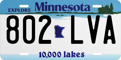 MN license plate 802LVA